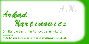 arkad martinovics business card